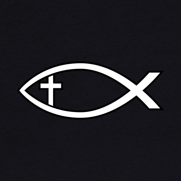 Ichthus with Cross Christian Fish Symbol by hobrath